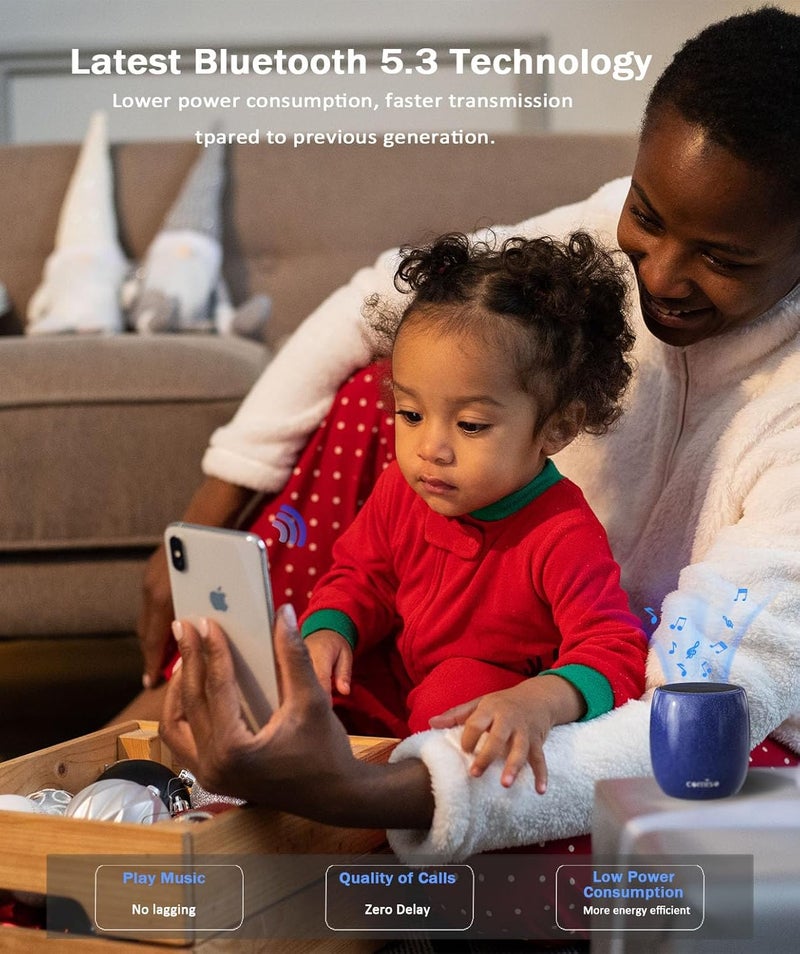 comiso Small Speaker, Bluetooth Speaker with 360°HD Stereo Sound and Robust Bass, Mini Speakers with Hands-Free Call, IP67 Waterproof, Portable Speakers for Shower, Room, Car, Trip, Ideal Gift for Men, Women - Image 5